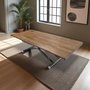 Hanah Home Mesa de Comedor Extensible Nogal y Cromo